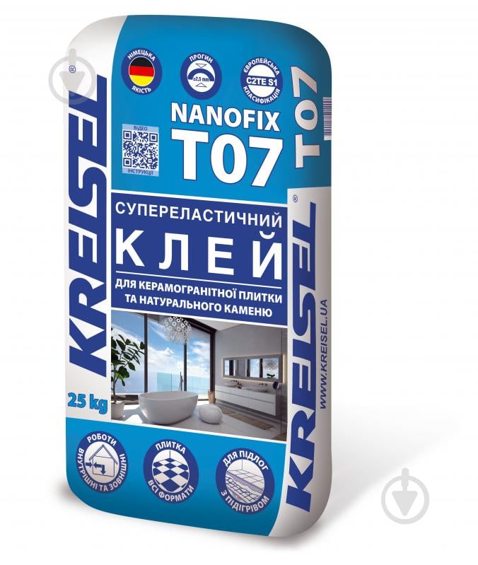 ᐉ Клей для плитки и мозаики KREISEL высокоэластичный NANOFIX T07 25 кг .
