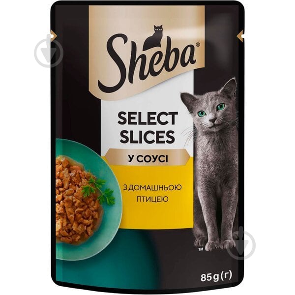 Корм Sheba Selection in Sauce з домашньою птицею в соусі 85 г - фото 1