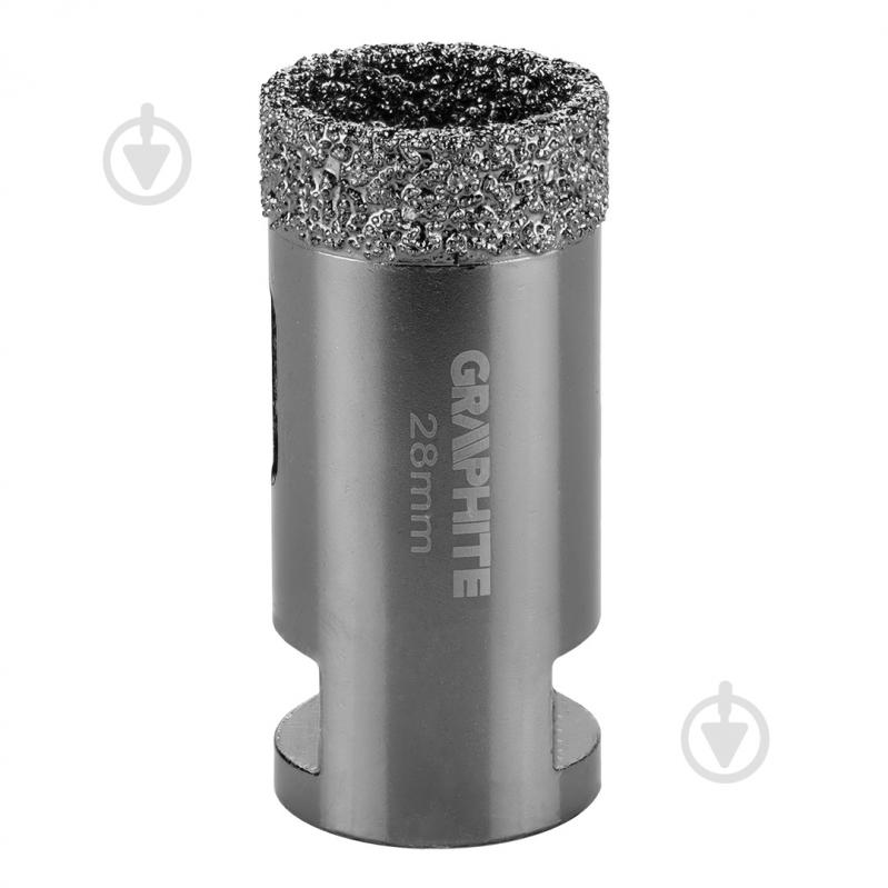 Сверло GRAPHITE корончатое 28 мм x M14 1 шт. 55h308 - фото 1