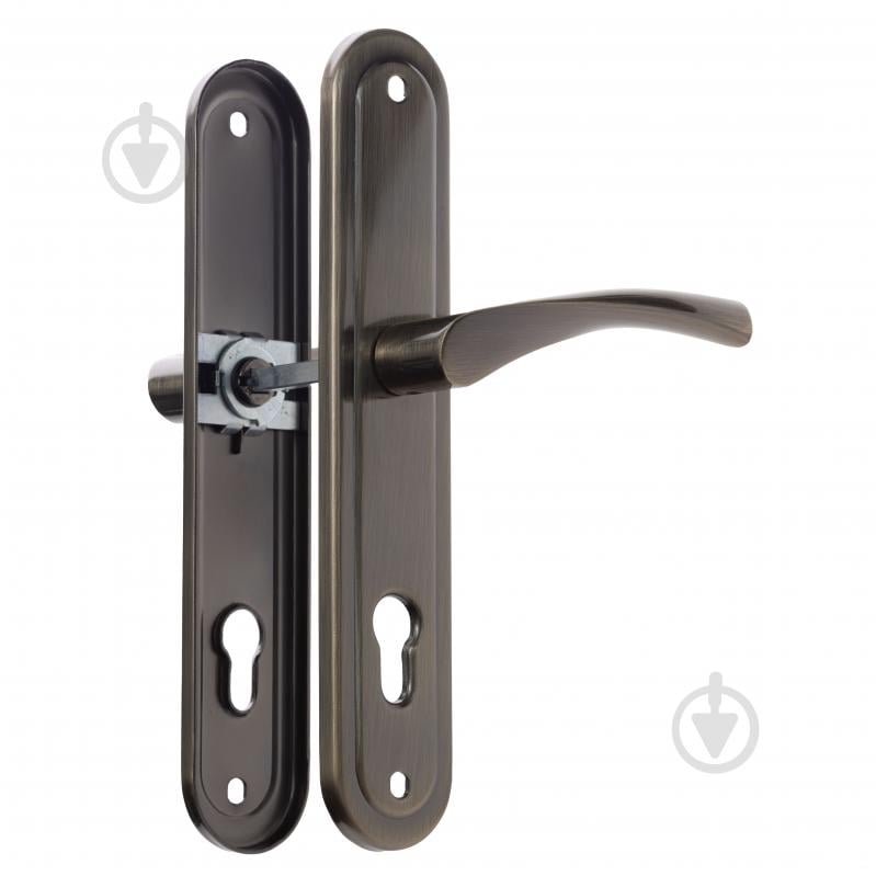 Ручка на планке ASTEX AT-Cornu 85/50 NEWAB на входные и межкомнатные двери цилиндровый 85 мм бронза - фото 1 Ручка на планке ASTEX AT-Cornu 85/50 NEWAB на входные и межкомнатные двери цилиндровый 85 мм бронза - фото 1