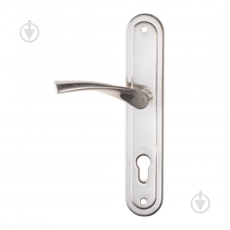 Ручка на планке ASTEX AT-Cornu 85/50 NEWBN на входные и межкомнатные двери цилиндровый 85 мм никель - фото 4