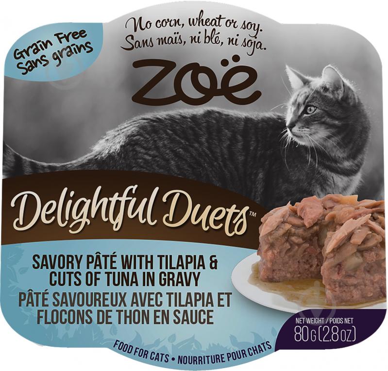 Корм ZOE Delightful Duets Pate тилапия-тунец 80 г - фото 1