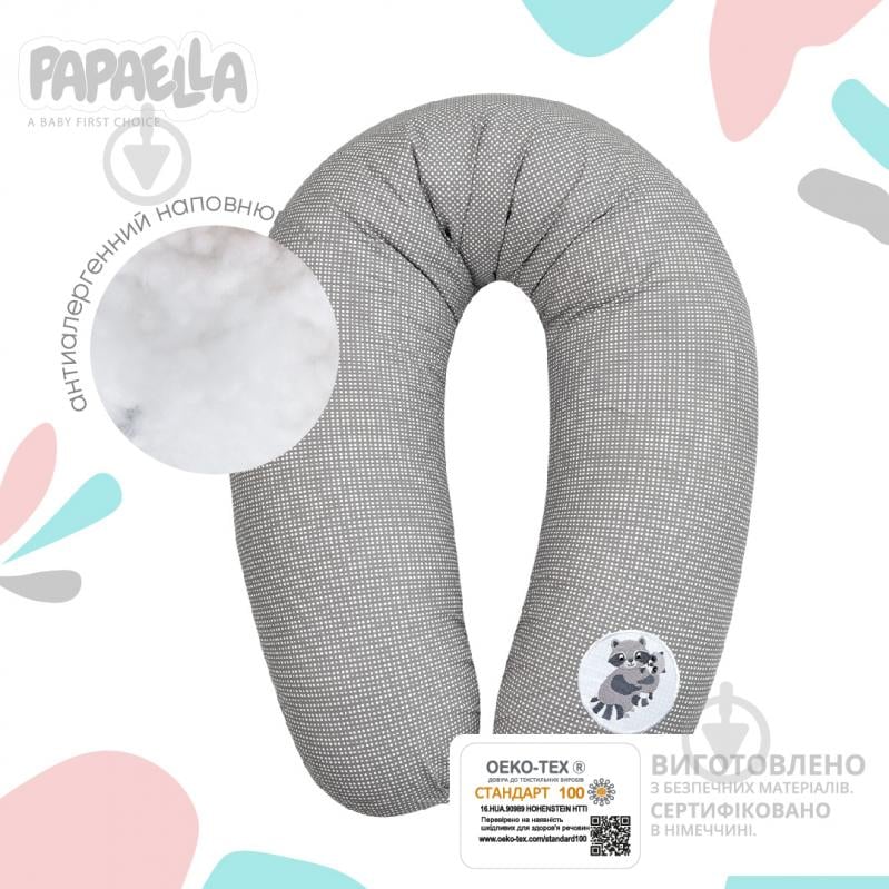 Подушка для годування Papaella Горошок 30x170 см сірий - фото 8