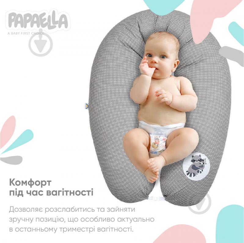 Подушка для годування Papaella Горошок 30x170 см сірий - фото 11