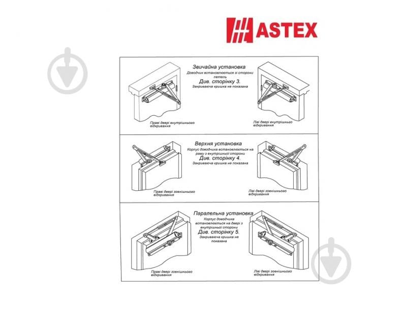 Доводчик дверний ASTEX FRD B5W 1250 мм Ral 7022 сірий 120 кг - фото 5 Доводчик дверний ASTEX FRD B5W 1250 мм Ral 7022 сірий 120 кг - фото 5