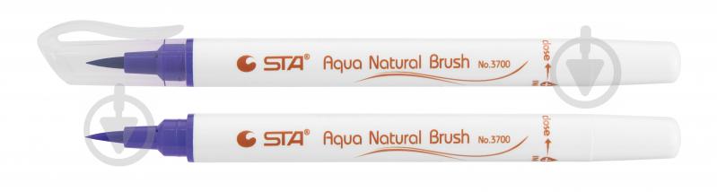 Маркер акварельний STA пензлик AQUA NATURAL BRUSH STA3700-24 бузково-синій - фото 1