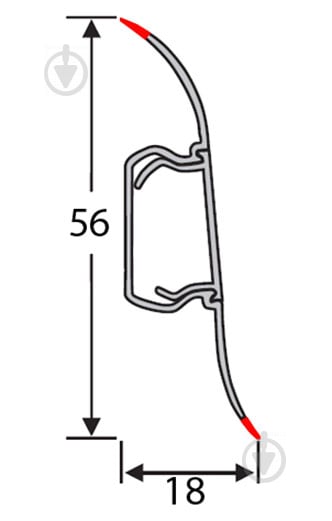Плінтус ПВХ TIS тік 18х56х2500 мм - фото 2