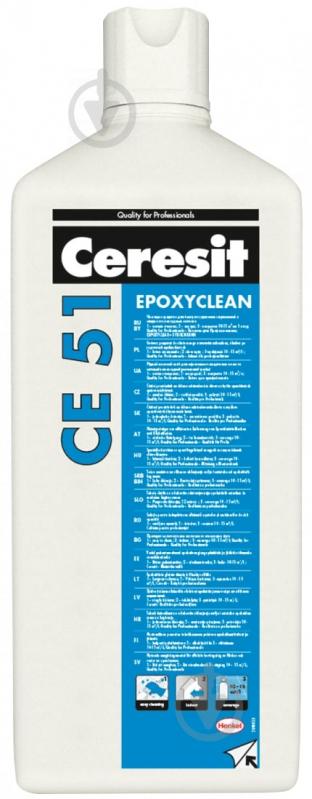 Очисник Ceresit плям та видалення залишків епоксидних складів CE 51 Epoxyclean 1 л безбарвний - фото 1