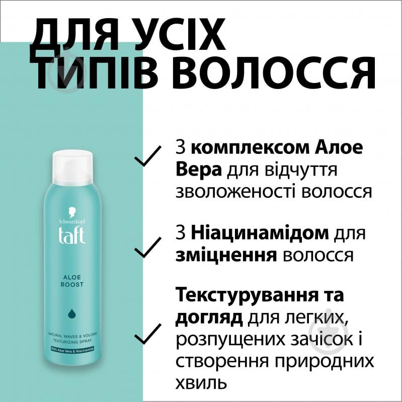 Спрей для волос TAFT текстурующий Aloe Boost 150 мл - фото 3