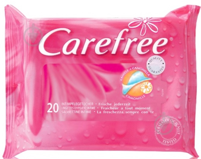 Влажные салфетки Carefree для интимной гигиены Ромашка 20 шт. - фото 1