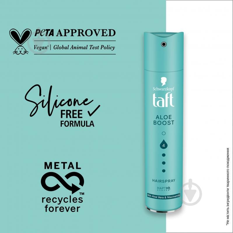 Лак для волос TAFT Aloe Boost 4 250 мл - фото 5