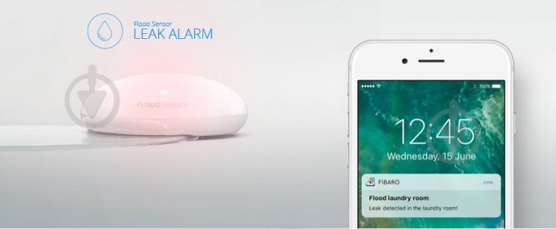 Розумний датчик протікання води Fibaro Flood Sensor FGFS-101_ZW5 білий - фото 6