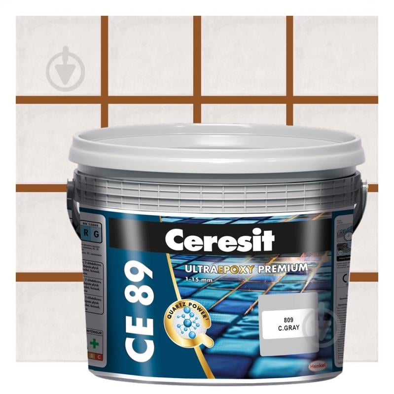 Затирка для плитки Ceresit CE 89 ULTRAEPOXY PREMIUM 2,5 кг №859 ведро топаз - фото 1