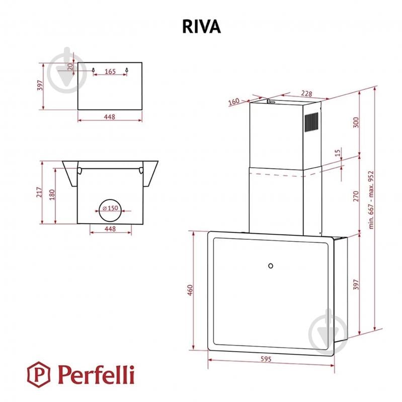 Вытяжка Perfelli RIVA NERO декоративная наклонная - фото 15