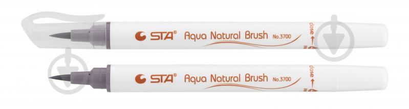 Маркер акварельный STA кисточка AQUA NATURAL BRUSH STA3700-71 глубокий серый - фото 1