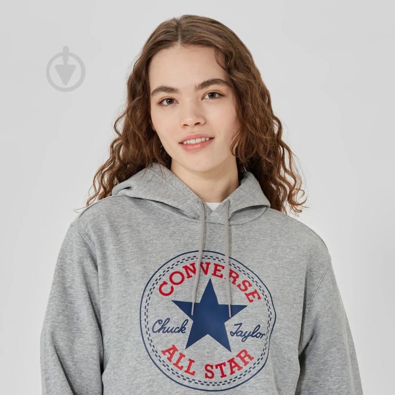 Джемпер Converse STANDARD FIT CENTER FRONT LARGE CHUCK PATCH CORE PO HOODIE FT 10025469-035 р. S сірий - фото 5