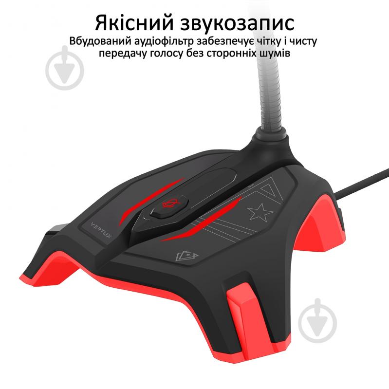 Микрофон Vertux Streamer-2 LED, USB Red - фото 2 Микрофон Vertux Streamer-2 LED, USB Red - фото 2