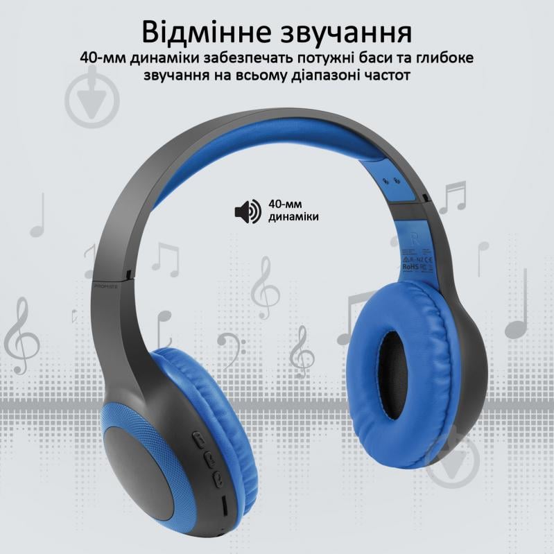 Навушники Promate LaBoca Bluetooth 5.0 blue (laboca.blue) - фото 3