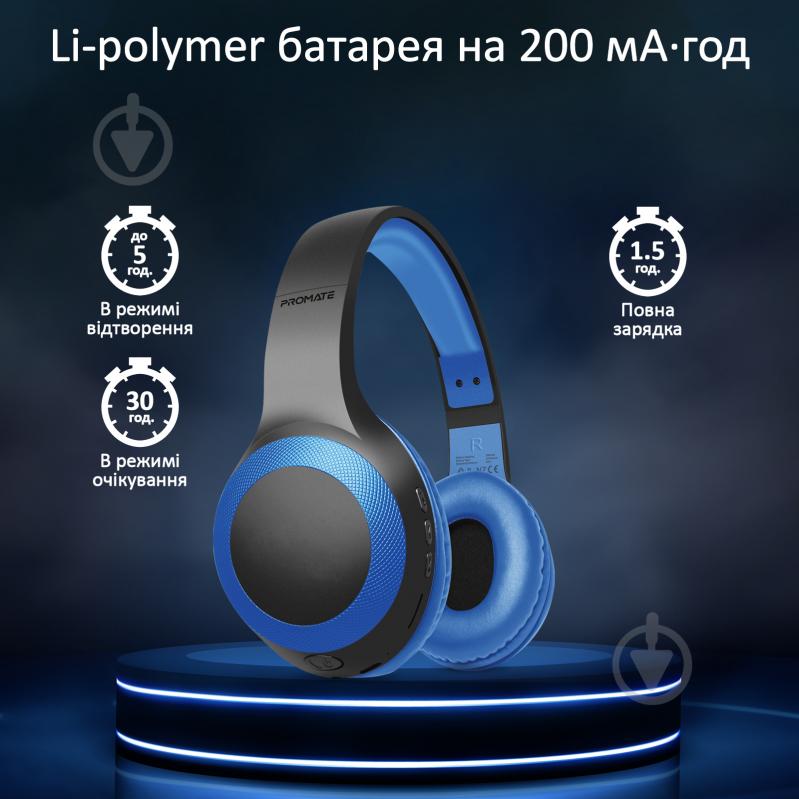 Навушники Promate LaBoca Bluetooth 5.0 blue (laboca.blue) - фото 5