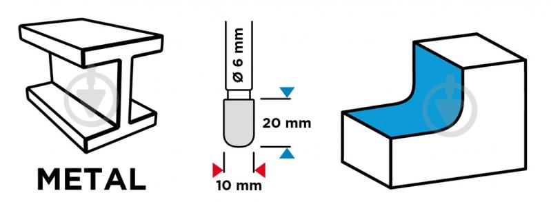 Фреза сфероеліпсовидна GRAPHITE 55H360 - фото 4