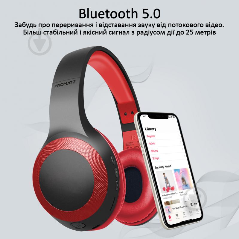 Навушники Promate LaBoca Bluetooth 5.0 red (laboca.red) - фото 2