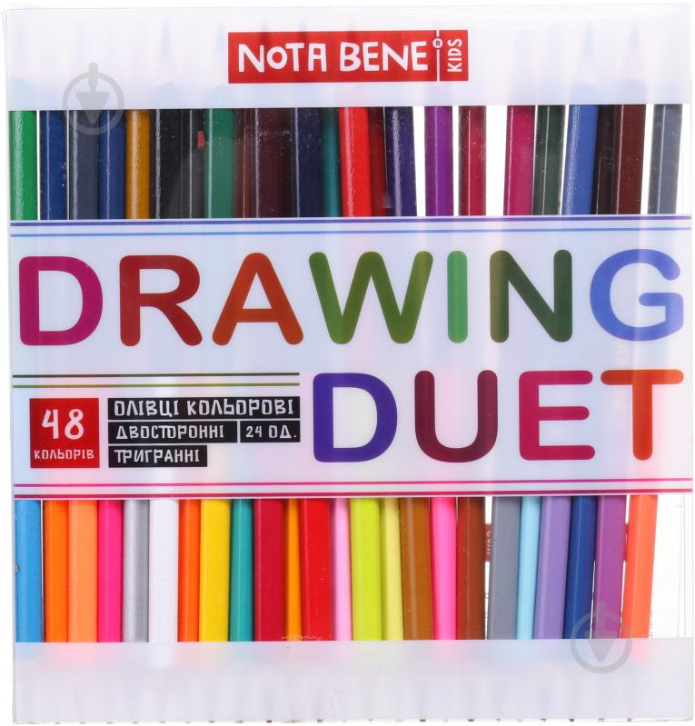 Олівці кольорові двосторонні 24 шт/48 кольорів Nota Bene - фото 1