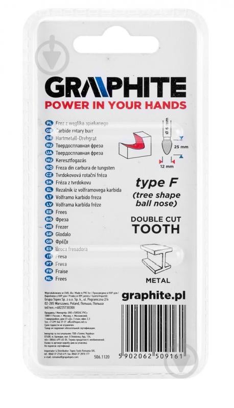 Фреза овальная GRAPHITE 55H372 - фото 3