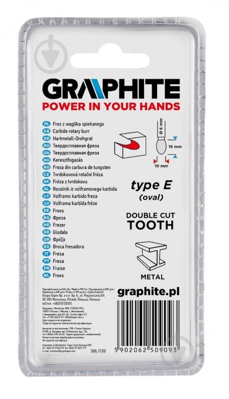 Фреза овальна GRAPHITE 55H365 - фото 3