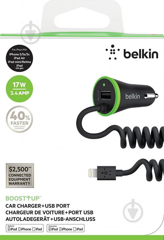 Автомобильное зарядное устройство Belkin Boost Up 3.4А Black (F8J154bt04-BLK) - фото 2