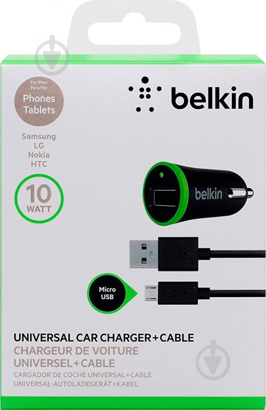 Автомобільний зарядний пристрій Belkin USB Charger 2.1А Black (F8M668bt04-BLK) - фото 2