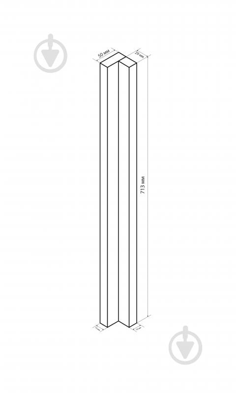 Кутова накладка LuxeForm Акрил Мокко глянець/GL-202U AS/713x50x29/уп. 2 шт./до ВСУ - фото 2