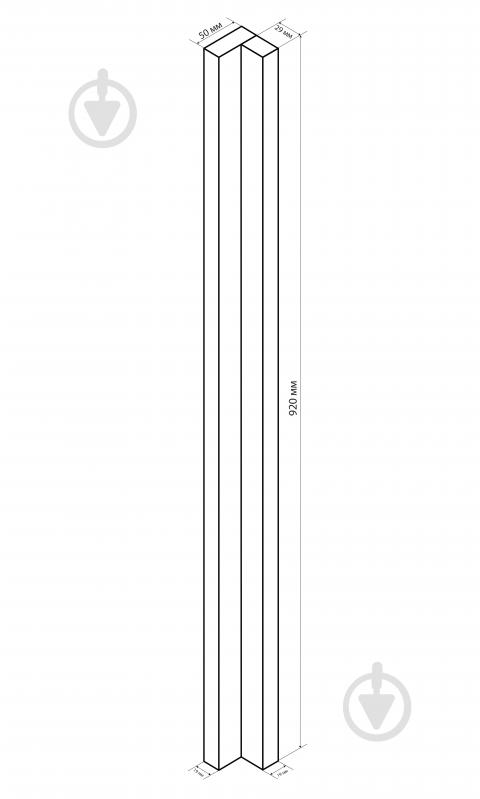 Угловая накладка LuxeForm Акрил Мокко глянец/GL-202U AS/920x50x29/уп. 2 шт./до ВСУ - фото 2