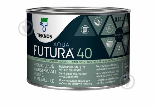 Краска TEKNOS Futura AQUA 40 T1767 полуглянец 0,45 л - фото 2