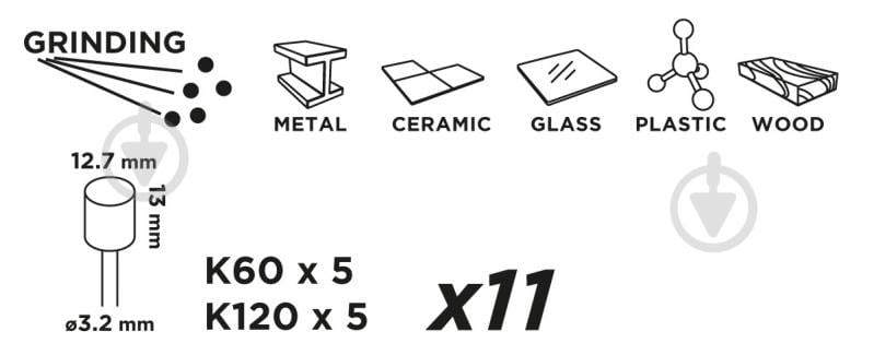 Набор насадок GRAPHITE 55H070 - фото 4