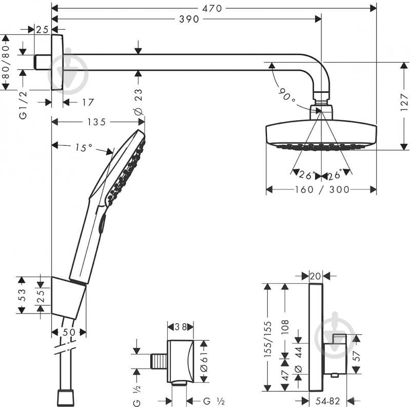 Душевая система Hansgrohe Raindance Select E/ShowerSelect (27296000) - фото 2 Душевая система Hansgrohe Raindance Select E/ShowerSelect (27296000) - фото 2