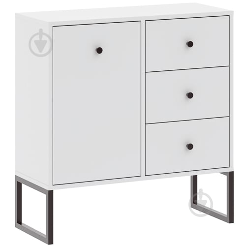 Комод Intermeble LINEA 1д3ш 770x820x330 мм чорний/білий - фото 1 Комод Intermeble LINEA 1д3ш 770x820x330 мм чорний/білий - фото 1