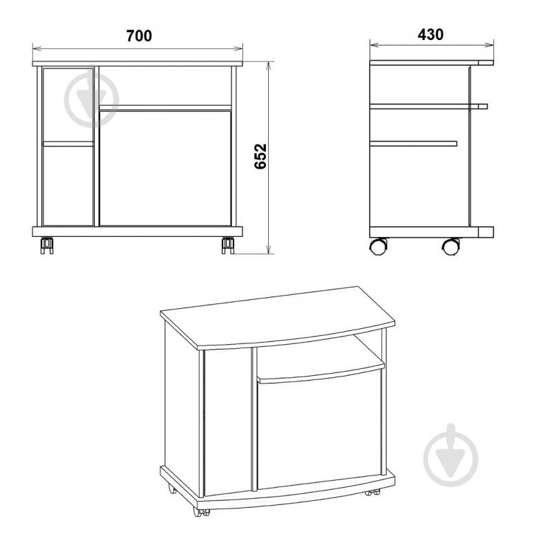 Тумба под ТВ Компанит New Амбасадор ольха - фото 2 Тумба под ТВ Компанит New Амбасадор ольха - фото 2