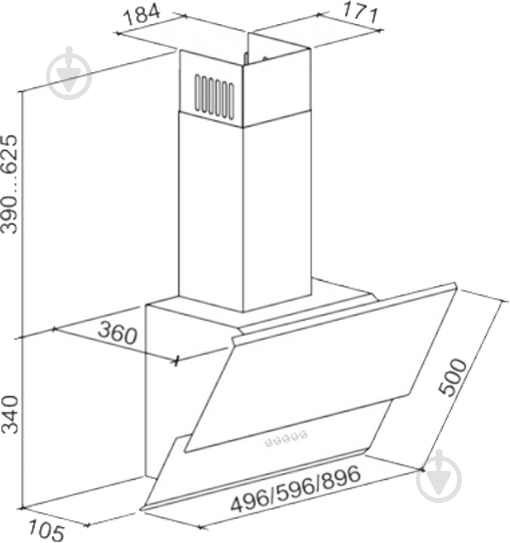 Вытяжка Eleyus Virto 700 60 BL - фото 11