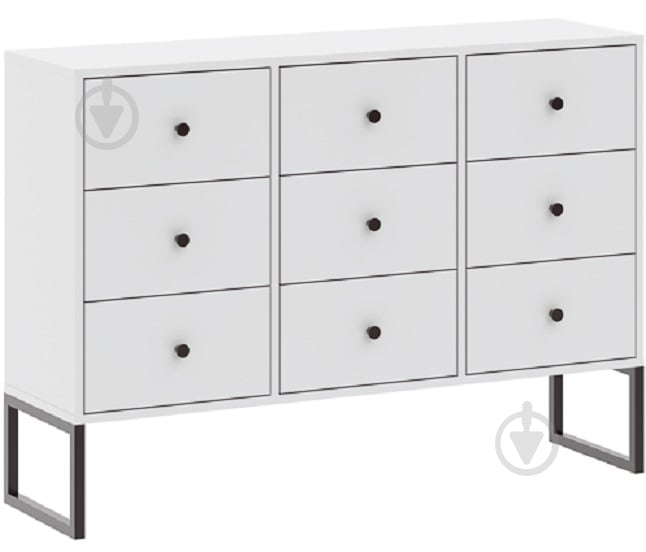 Комод Intermeble LINEA 9ш 1150x820x330 мм черный/белый - фото 1