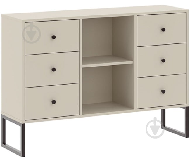 Комод Intermeble LINEA 6ш 1150x820x330 мм чорний/кашемір - фото 1 Комод Intermeble LINEA 6ш 1150x820x330 мм чорний/кашемір - фото 1