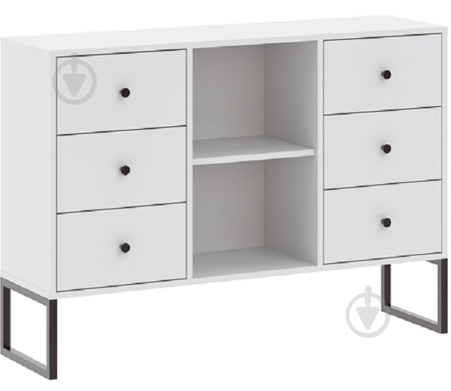 Комод Intermeble LINEA 6ш 1150x820x330 мм чорний/білий - фото 1 Комод Intermeble LINEA 6ш 1150x820x330 мм чорний/білий - фото 1