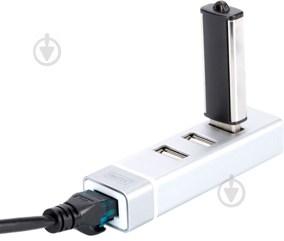 Концентратор Digitus USB Type-C – 3xUSB 2.0 + RJ45 0,2 м білий (DA-70253) - фото 2