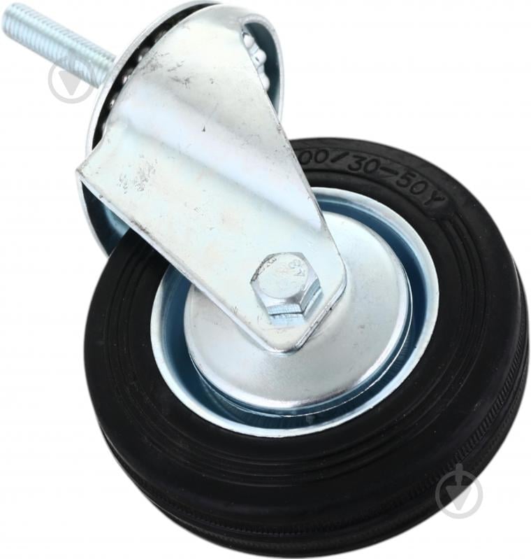 Колесо d100 мм резиновое поворотное с резьбовым штырем M10 - фото 4 Колесо d100 мм резиновое поворотное с резьбовым штырем M10 - фото 4