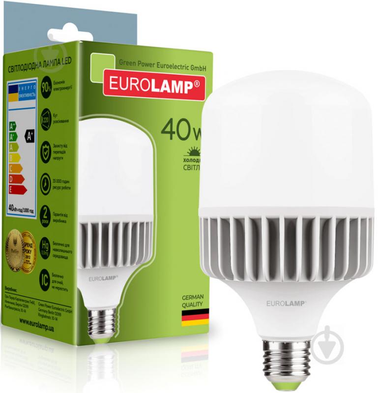 Лампа светодиодная Eurolamp 40 Вт T120 матовая E40 220 В 6500 К LED-HP-40406 - фото 2