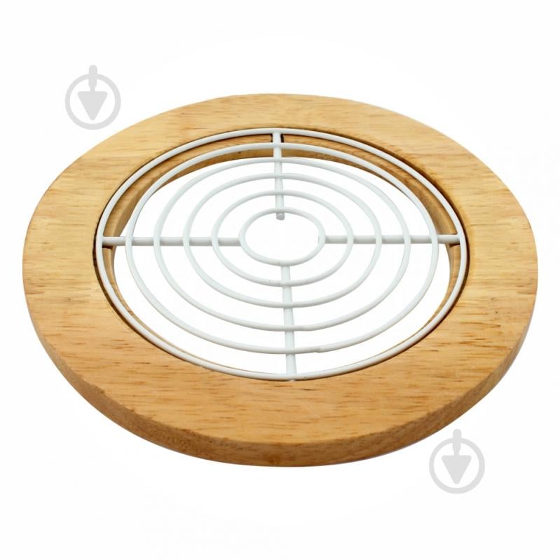 Підставка під гаряче Arino Bamboo18х18х1,2 см біла 73833 - фото 1