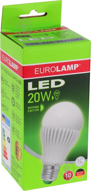 Лампа светодиодная Eurolamp 20 Вт А65 матовая E27 220 В 4000 К LED-A65-20274(E) - фото 2