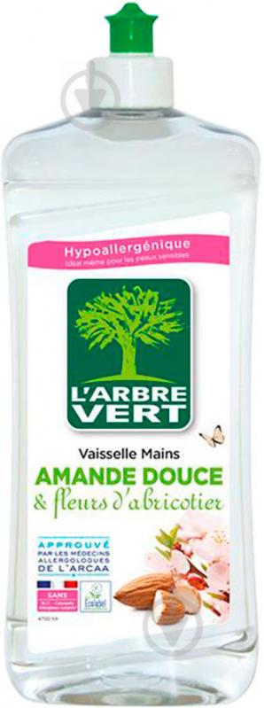Гель для ручного миття посуду L'Arbre Vert Мигдаль/цвітіння абрикоса 0,75 л - фото 1