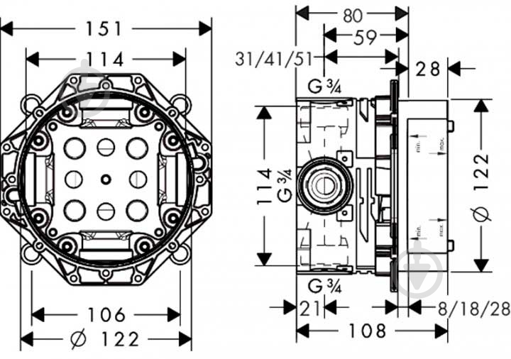 Набор смесителей Hansgrohe Talis E 71765000+01800180+27772000 - фото 3