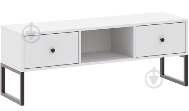 Тумба під ТВ Intermeble LINEA 2ш 1150x430x330 мм чорний/білий - фото 1 Тумба під ТВ Intermeble LINEA 2ш 1150x430x330 мм чорний/білий - фото 1