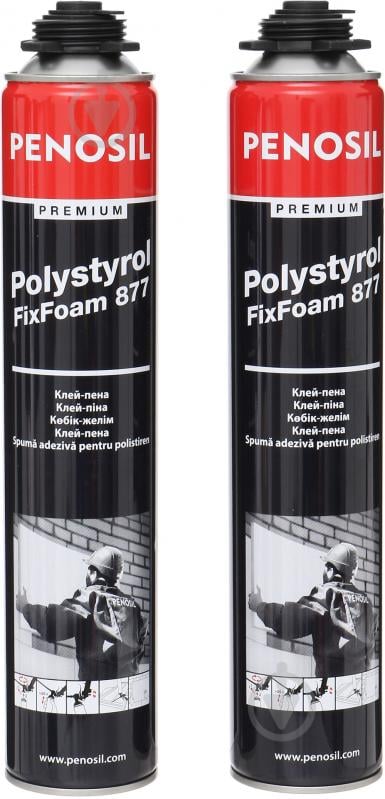 Пена-клей PENOSIL Polystyrol FixFoam 877 750 мл 2 шт. + пистолет 750 мл - фото 3